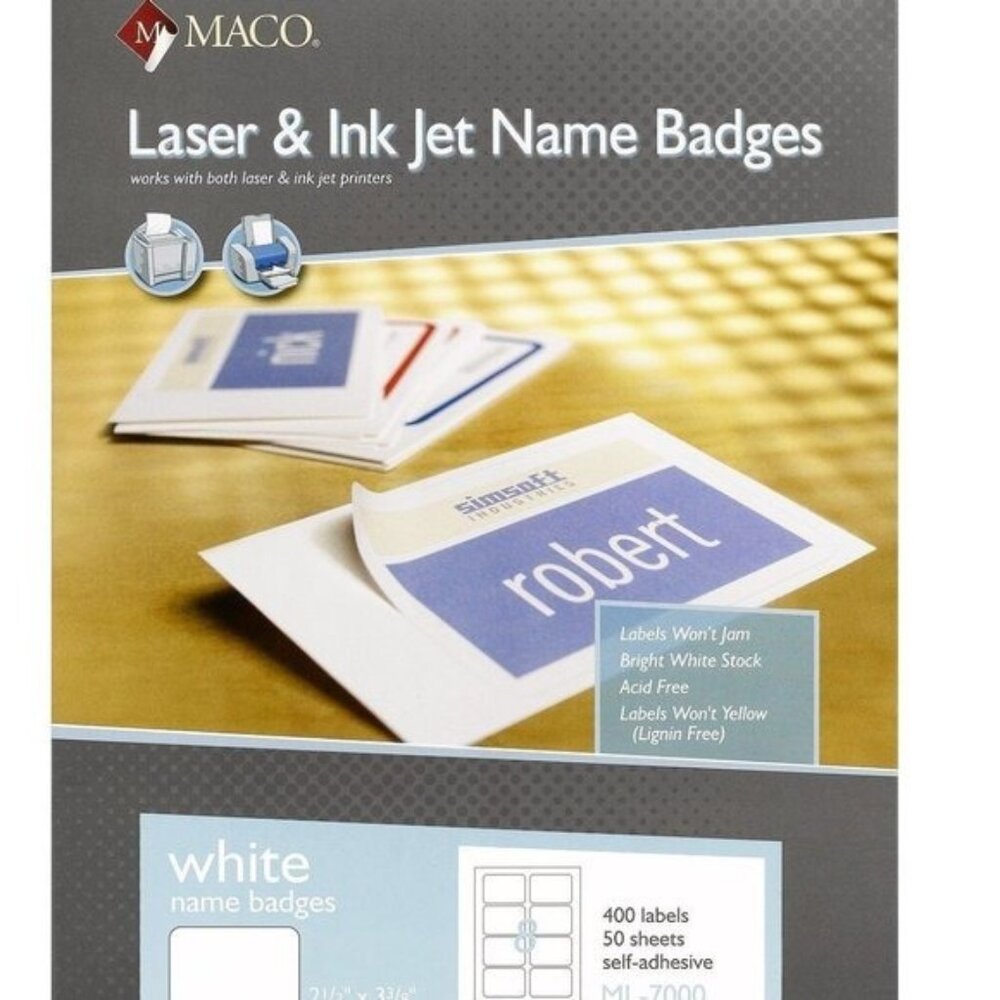 MACML1000 - White All-Purpose Labels ML1000 2 X 4" boxes 2000 labels total